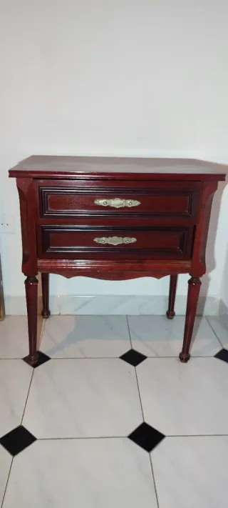 Mesita de noche vintage madera años 70