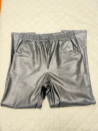 Pantalón efecto piel negro mujer Talla 42