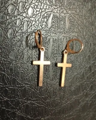 Pendientes Aro Cruz Dorados