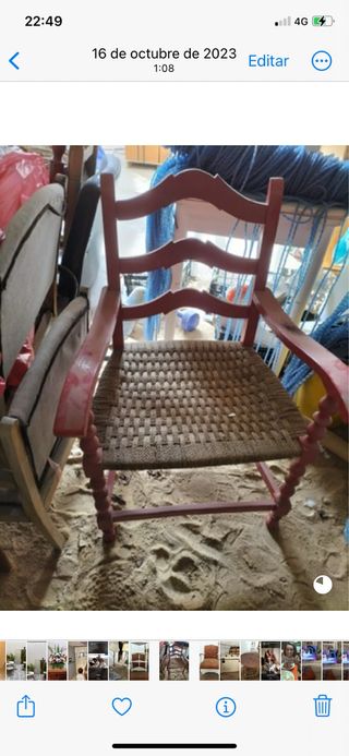 Sillón antiguo pintado rojo