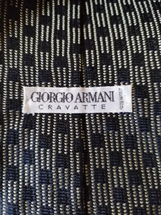 Cravatta Seta Giorgio Armani Blu/Bianco