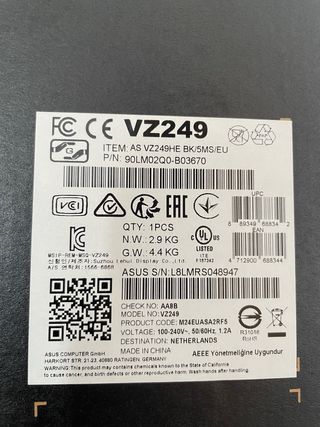 Monitor ASUS VZ249HE 24" IPS Full HD 1080p - Frame