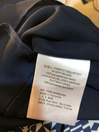 Abito vintage con stampa blu e bianca