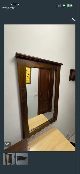 Espejo vintage madera oscura