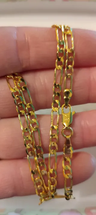 Cadenas Figaro Oro 18k y Plata Lay 925