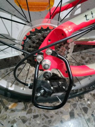 Bicicleta plegable naranja fluor Btwin