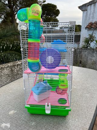 Jaula Hámster con Tubos y Accesorios