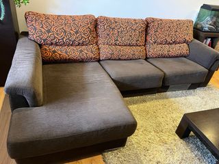Sofá chaise longue 3 plazas tela