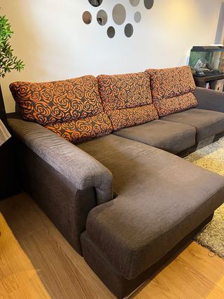 Sofá chaise longue 3 plazas tela