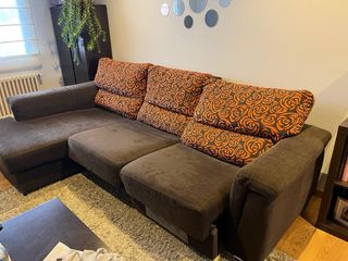 Sofá chaise longue 3 plazas tela