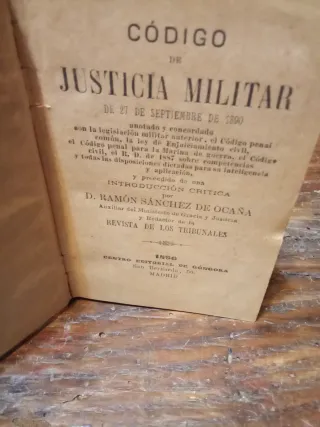 Libro Código Justicia Militar Madrid 1932