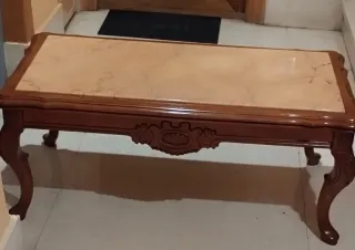 Mesa Centro Vintage Mármol y Madera