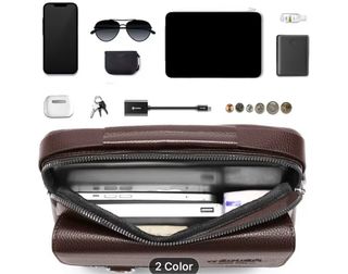 Bolso de hombre piel marrón y negro