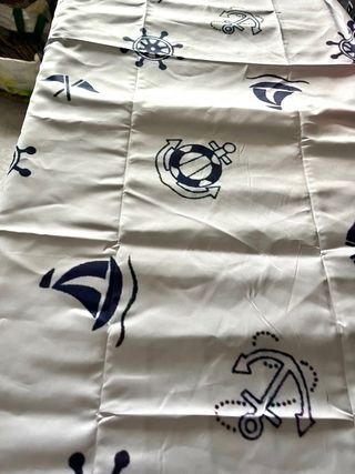 Mantel Cuadrado Náutico Azul y Blanco