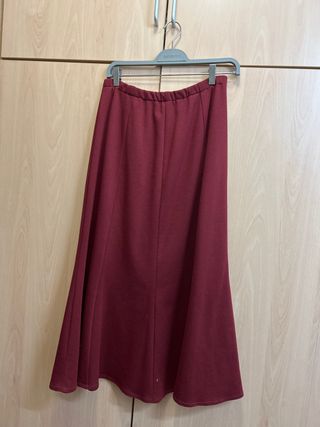 Falda larga invierno burdeos