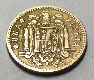 Moneda 1 Peseta 1947 Estrella 48 Franco
