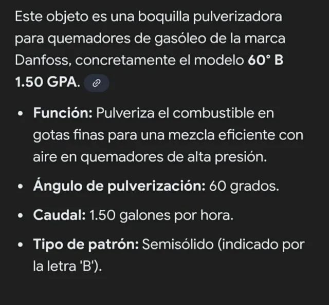 Boquilla quemador latón con filtro