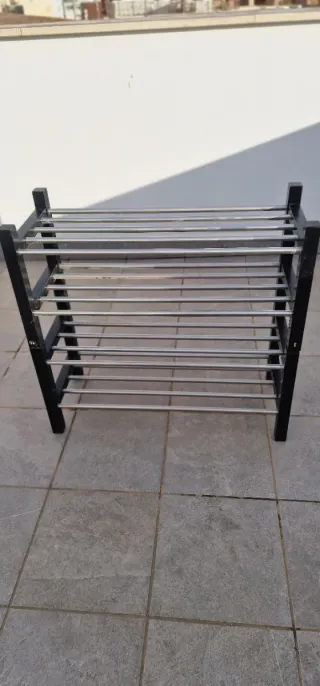 2 Zapateros Metálicos Negro/Plata