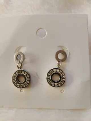 Conjunto collar y pendientes acero