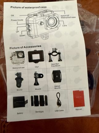 Cámara Deportiva 1080p HD Sumergible