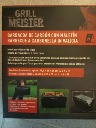 Barbacoa Maletín Carbón Grill Meister
