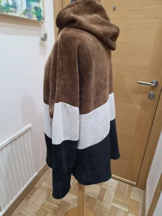 Sudadera pana marrón y negra talla única