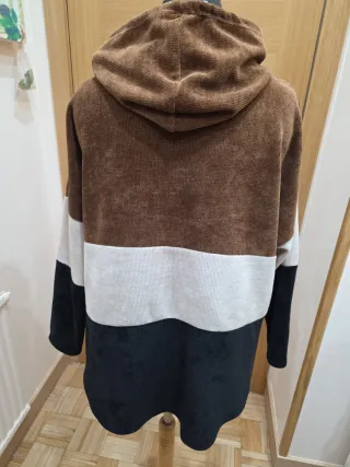 Sudadera pana marrón y negra talla única