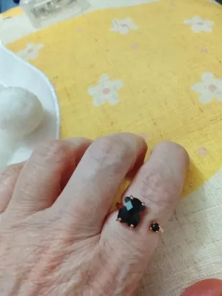 Anillo Tous Oso Negro Plata Ajustable