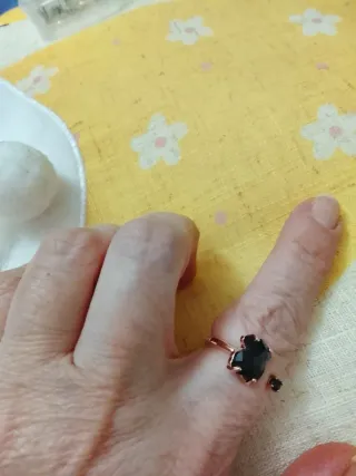 Anillo Tous Oso Negro Plata Ajustable