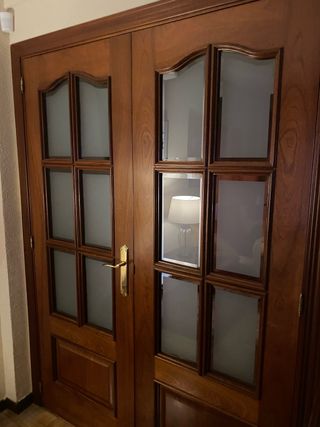 Puertas de madera maciza con cristal