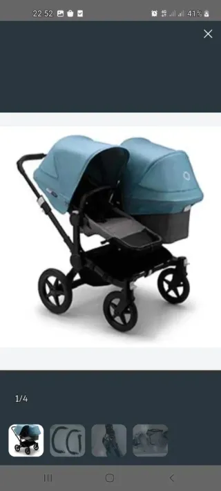 Carro Gemelar Bugaboo Donkey Azul