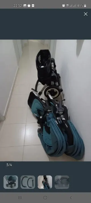 Carro Gemelar Bugaboo Donkey Azul