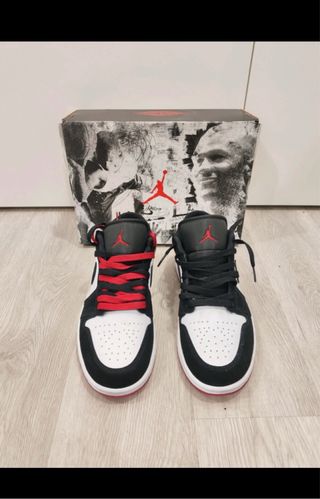 Jordan 1 Zapatillas Negras Rojas Blancas