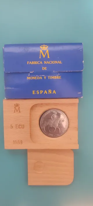 Moneda 5 ECU Plata España 1989