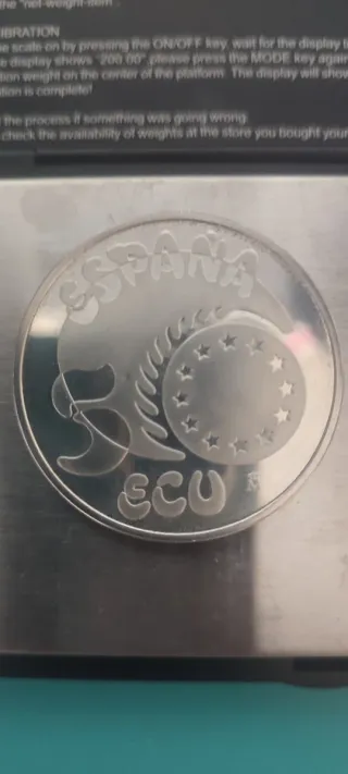 Moneda 5 ECU Plata España 1989