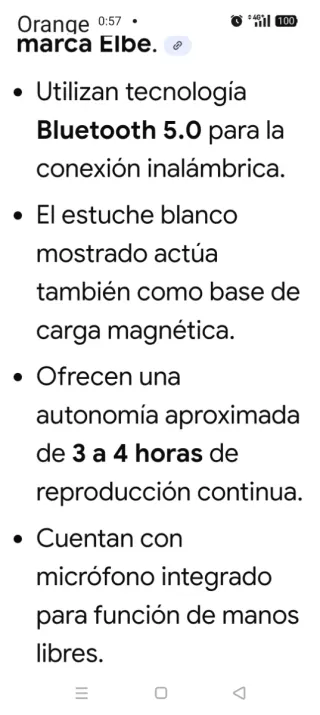 Auriculares inalámbricos ELBE blancos