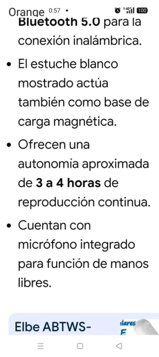 Auriculares inalámbricos ELBE blancos