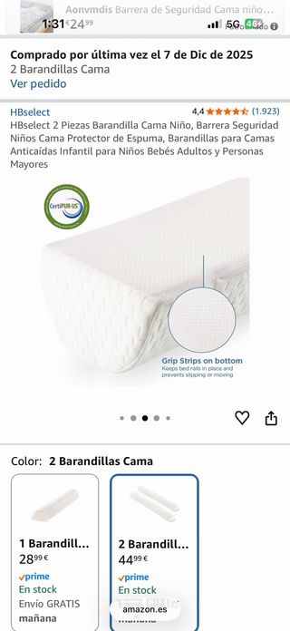 2 Barandillas Cama HBselect Niño