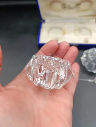 Saleros y pimentero de cristal francés