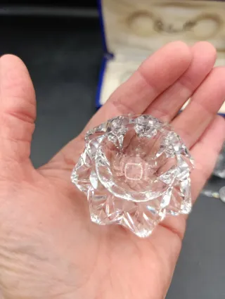 Saleros y pimentero de cristal francés