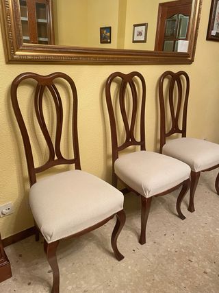 Conjunto Mueble, Mesa y 10 Sillas, recien tapizada