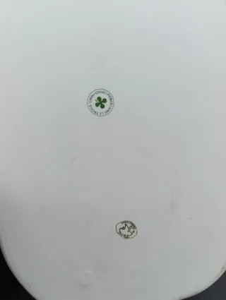 Tazón y plato porcelana Limoges con flores azules