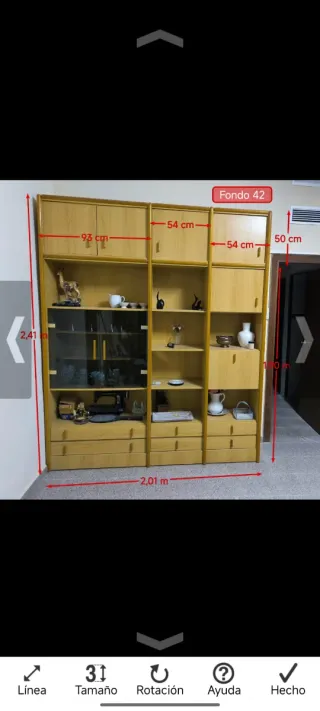 Mueble Comedor Madera y Cristal