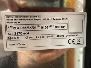 Campana decorativa de pared Balay inox 60 cm