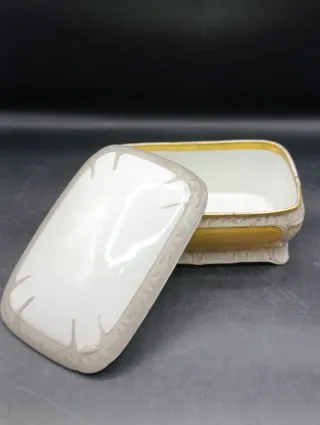 Caja joyero Limoges dorada y blanca