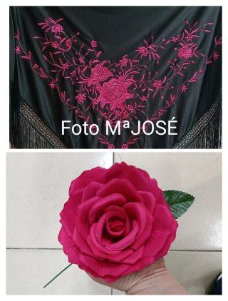 Mantoncillo flamenca y rosa grande