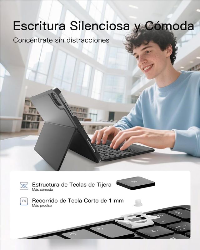 INATECK KB04122‑RGB Teclado iPad 11 10.9 Negro