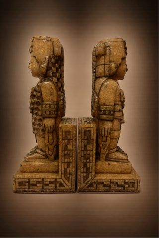 Pareja sujetalibros vintage piedra