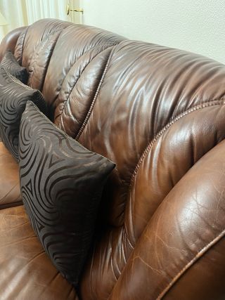 3 Sofá de cuero auténtico( 3+1+1)