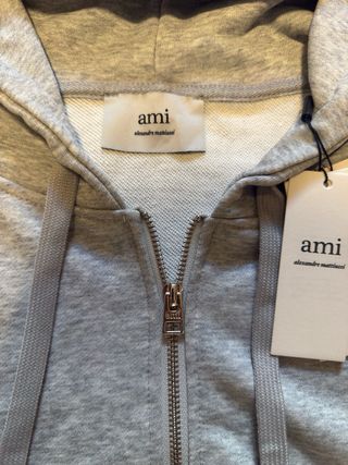 Sudadera AMI Paris cremallera gris Talla L